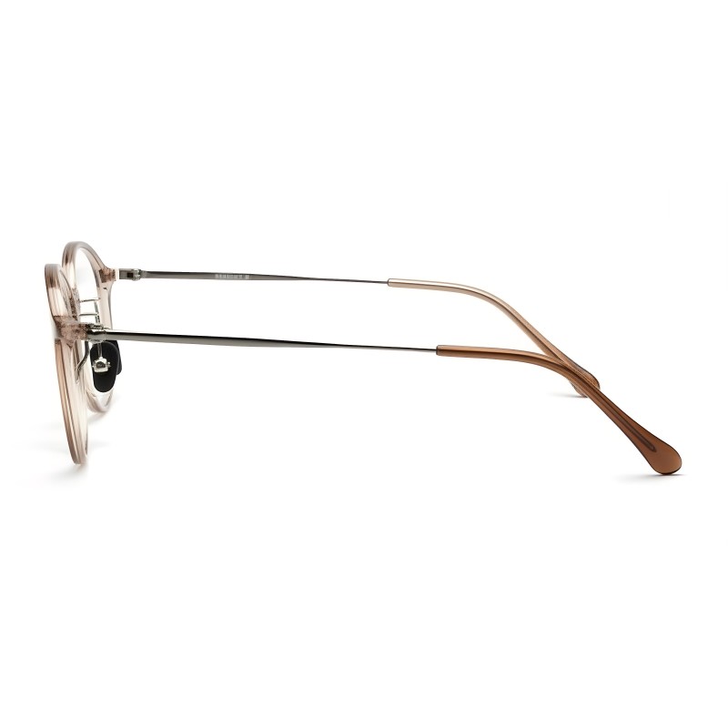 Round Beige Eyeglasses