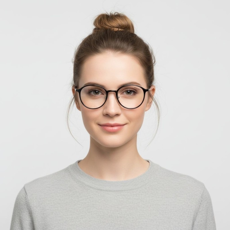 Round Black Eyeglasses