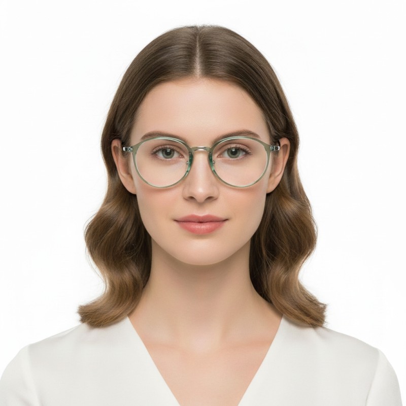 Round Cyan Eyeglasses