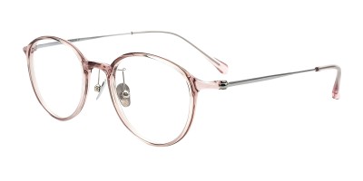 Round Light Pink Eyeglasses