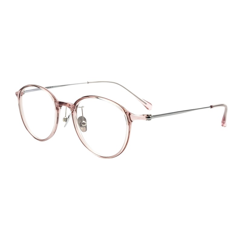 Round Light Pink Eyeglasses