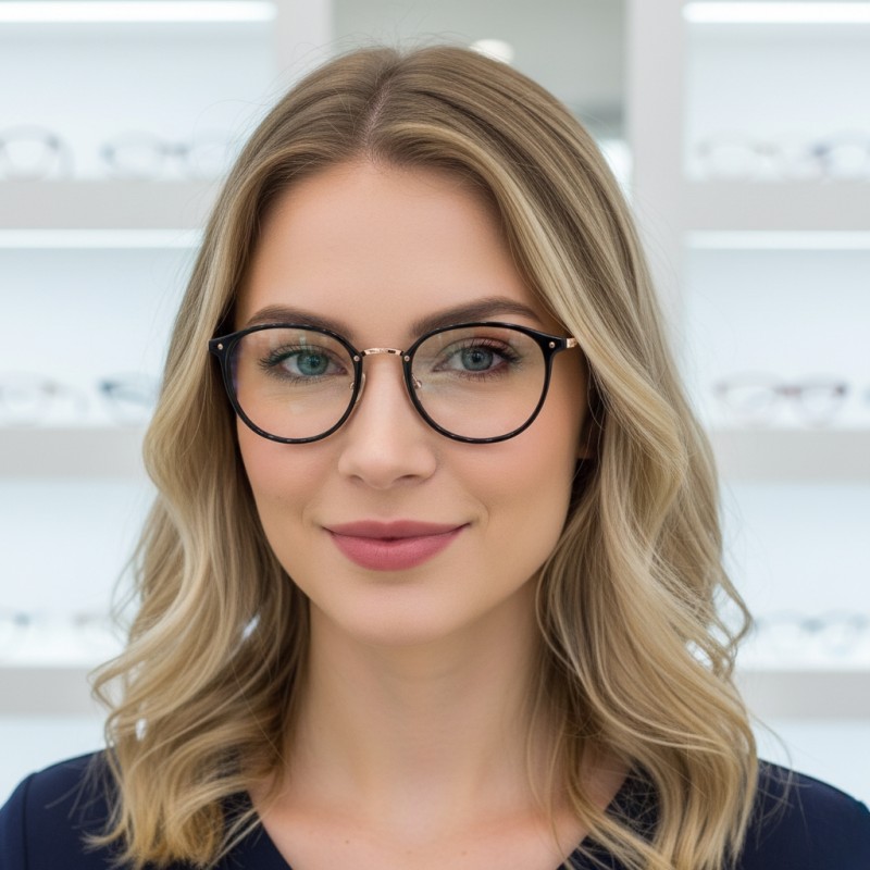 Oval Black Eyeglasses