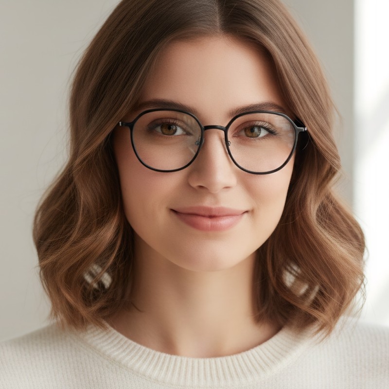 Oval Black Eyeglasses