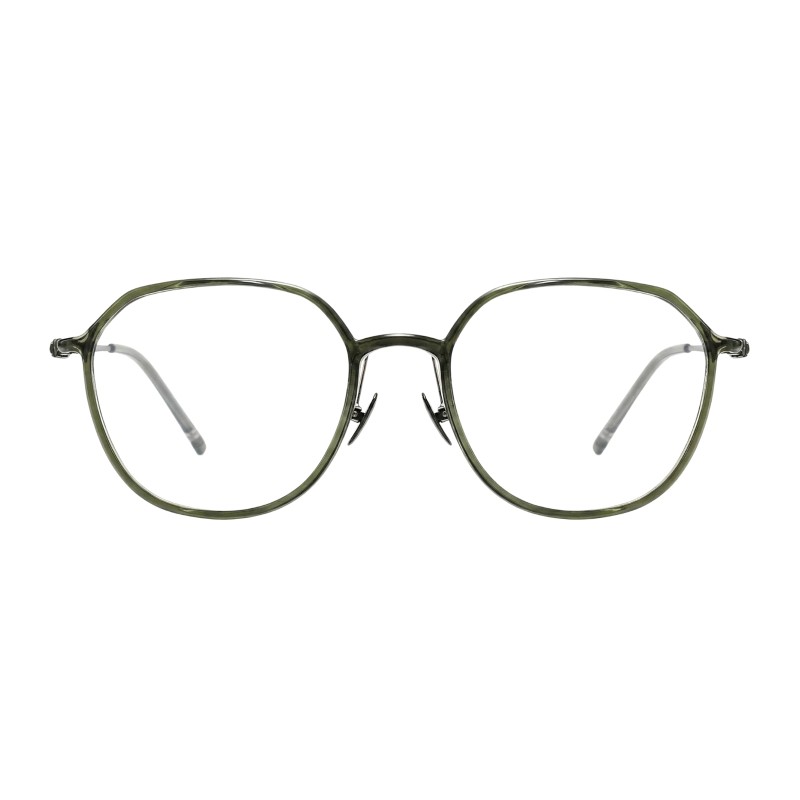 Oval Gunmetal-green Eyeglasses