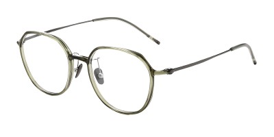 Oval Gunmetal-green Eyeglasses