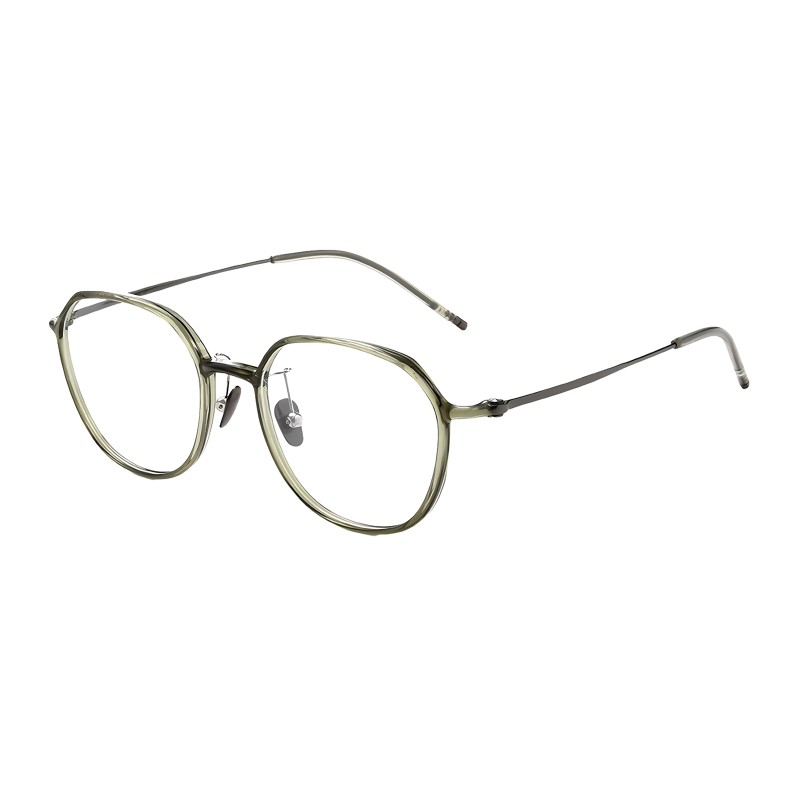 Oval Gunmetal-green Eyeglasses