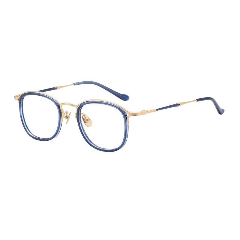 Round Blue Eyeglasses
