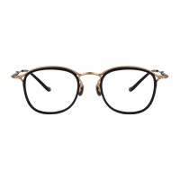 Round Black/Golden Eyeglasses