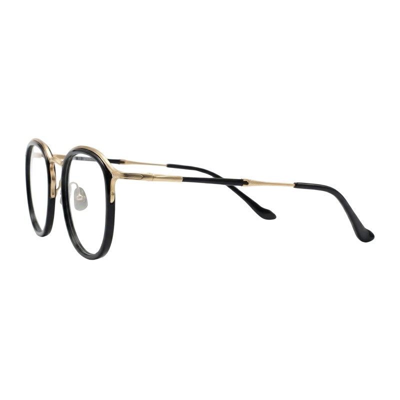Round Black/Golden Eyeglasses