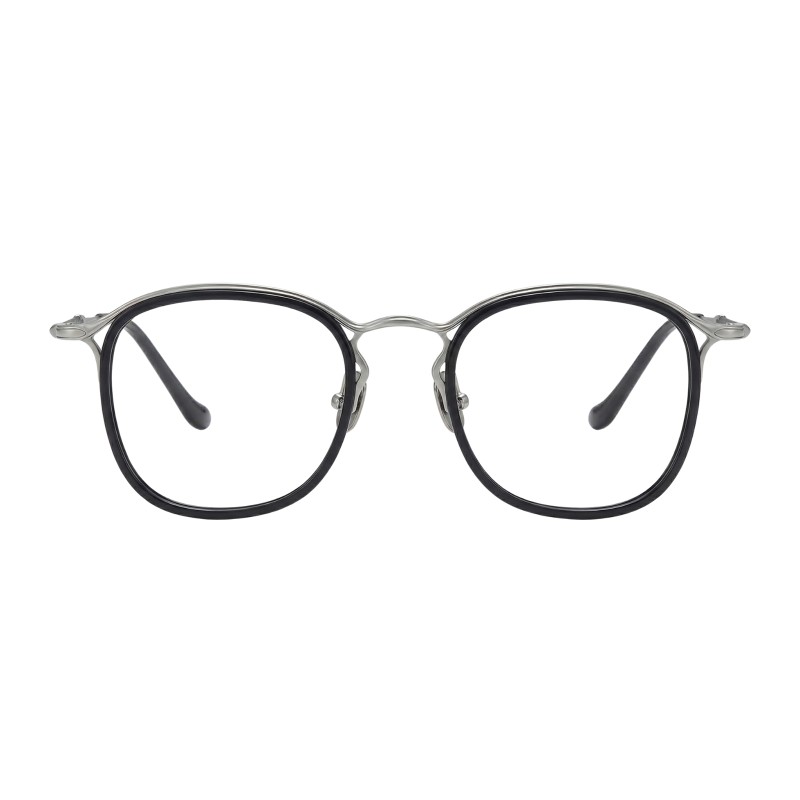 Round Black/Silver Eyeglasses