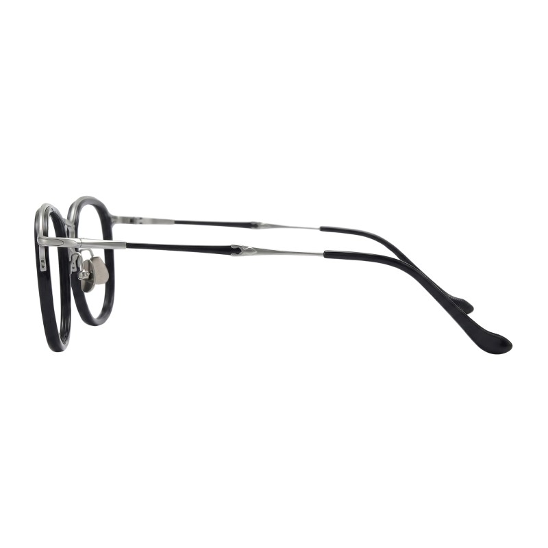 Round Black/Silver Eyeglasses