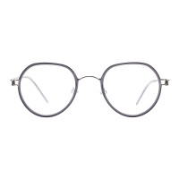 Kristina - Round Gunmetal Eyeglasses