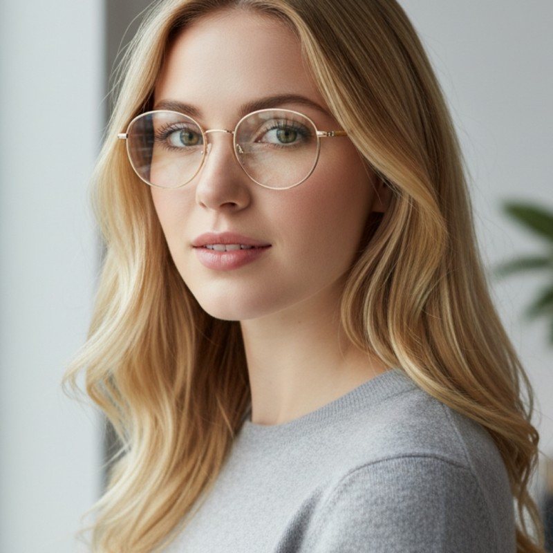 Round Golden Eyeglasses