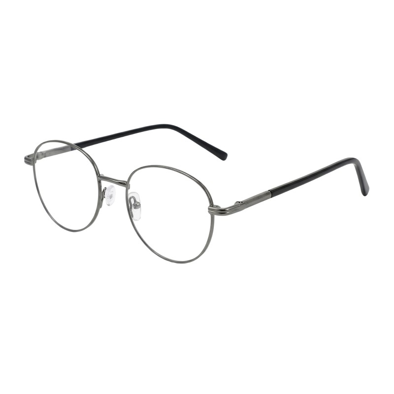Round Gunmetal Eyeglasses