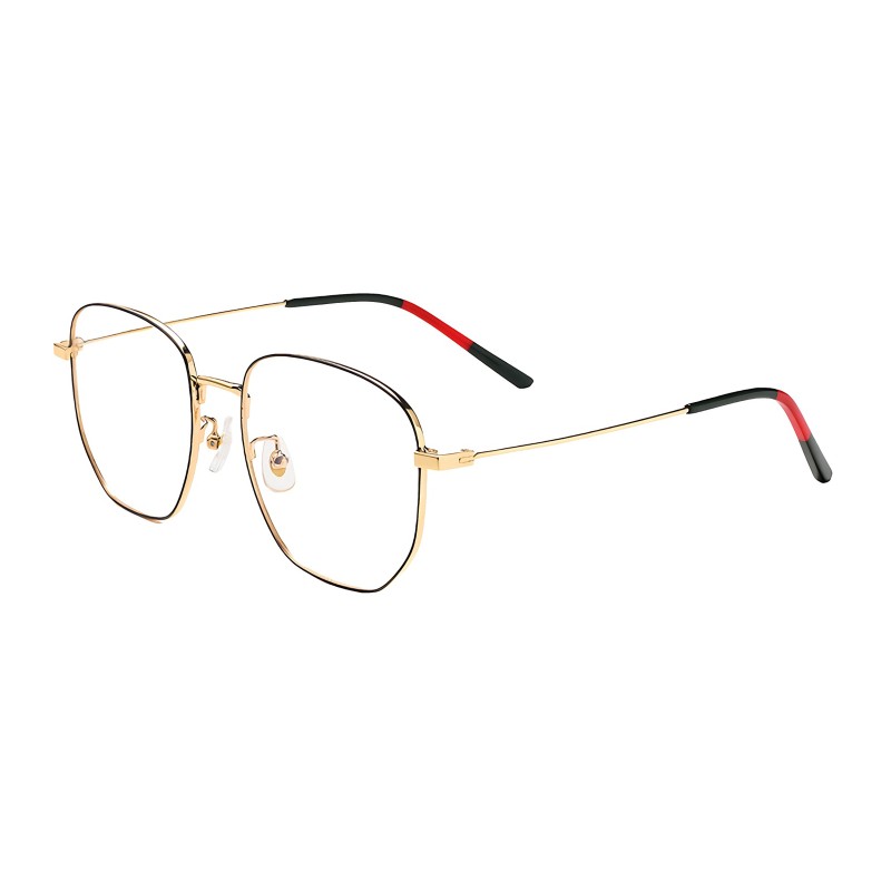 Polygon Black/Golden Eyeglasses