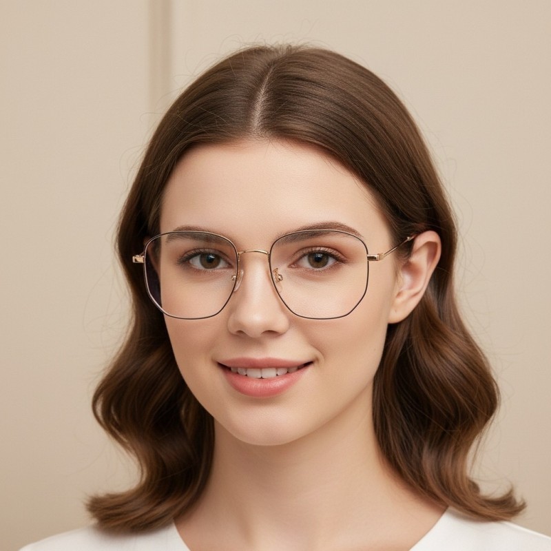 Polygon Black/Rose Gold Eyeglasses