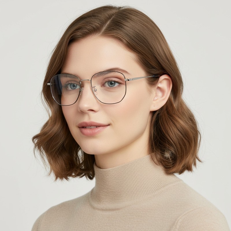 Polygon Black/Silver Eyeglasses