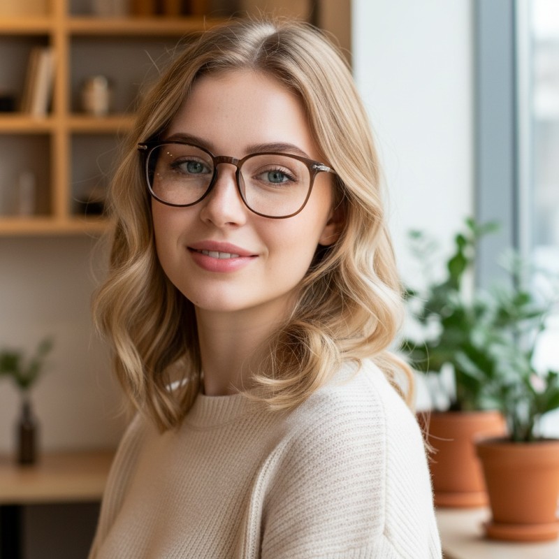 Square Brown Eyeglasses