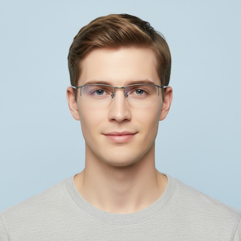 Rectangle Gunmetal Eyeglasses