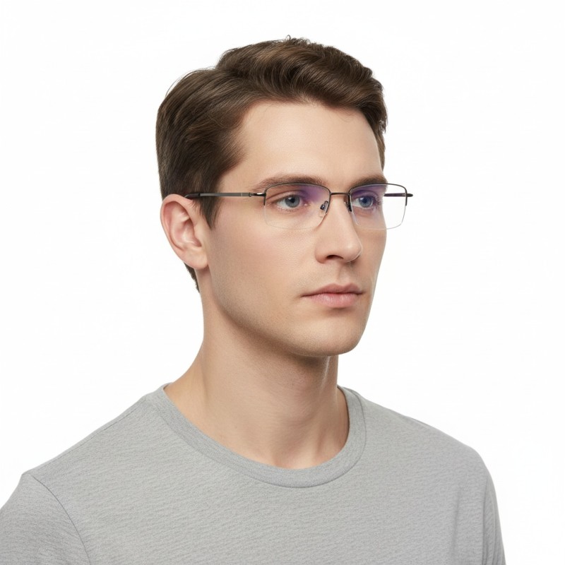 Rectangle Gunmetal Eyeglasses