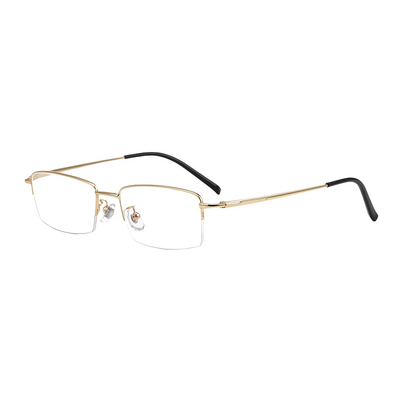 Rectangle Golden Eyeglasses