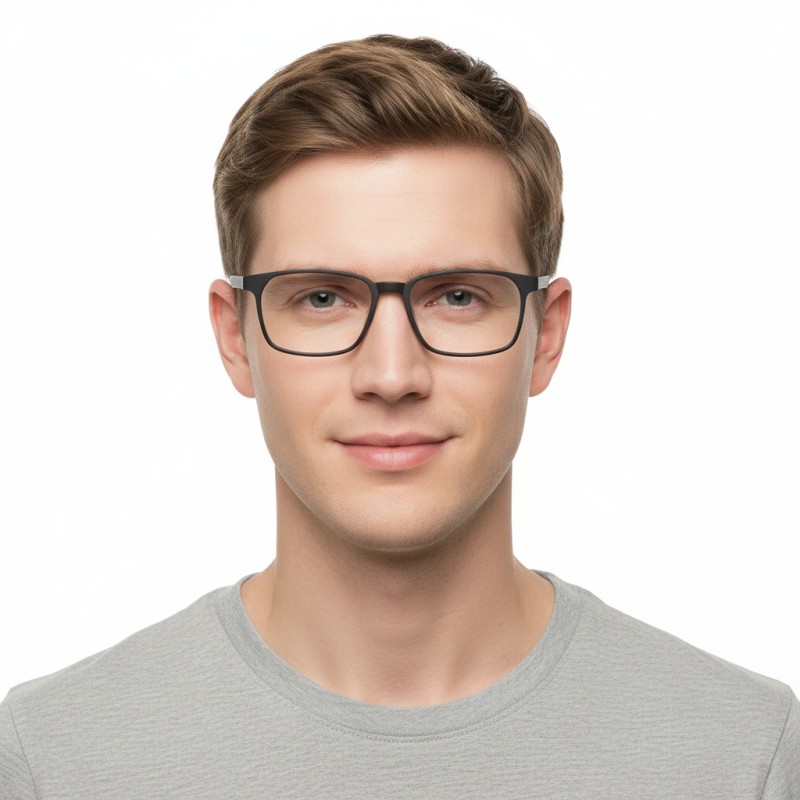 Square Black/White Eyeglasses