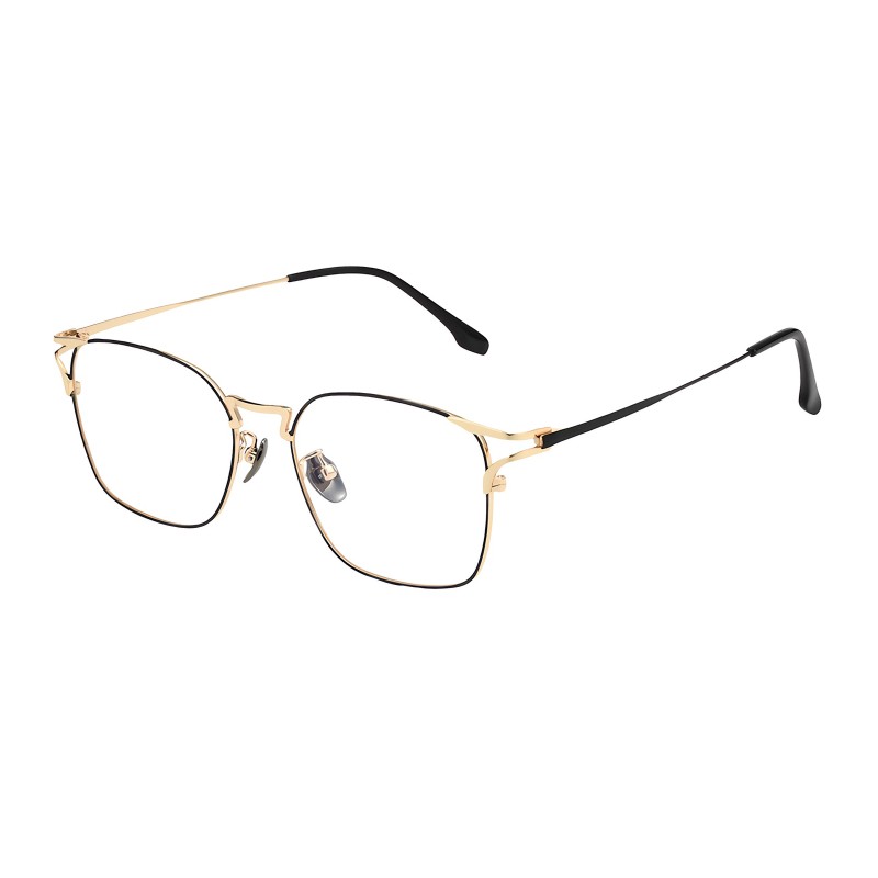 Polygon Black/Golden Eyeglasses