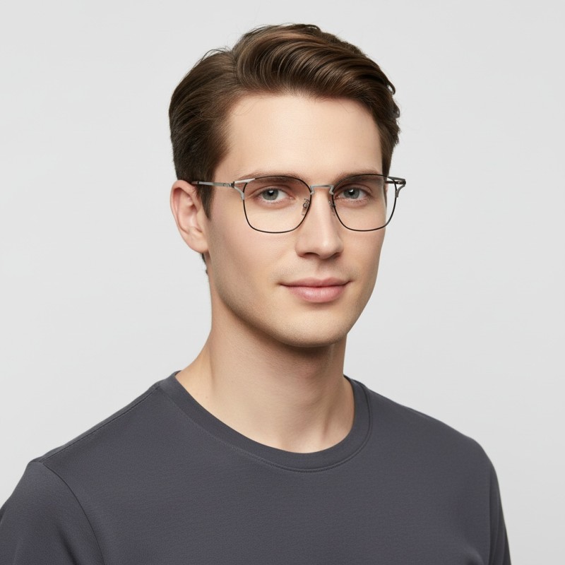 Polygon Black/Silver Eyeglasses