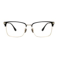 Browline Black Golden Eyeglasses