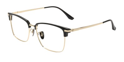 Browline Black Golden Eyeglasses