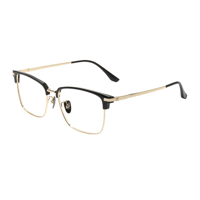 Browline Black Golden Eyeglasses