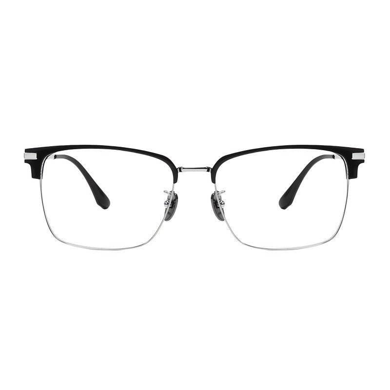Browline Black Silver Eyeglasses
