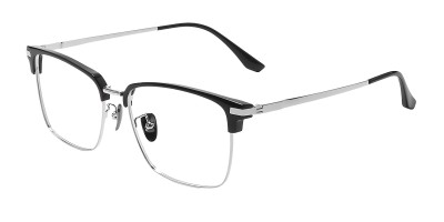 Browline Black Silver Eyeglasses
