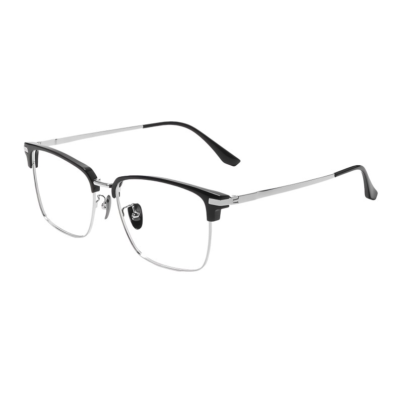 Browline Black Silver Eyeglasses
