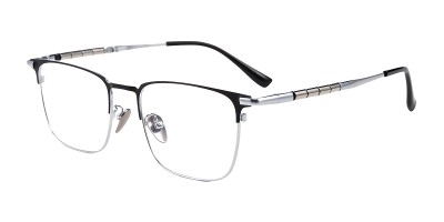 Browline Black/Silver Eyeglasses