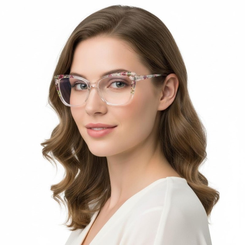 Cat Eye Floral Eyeglasses