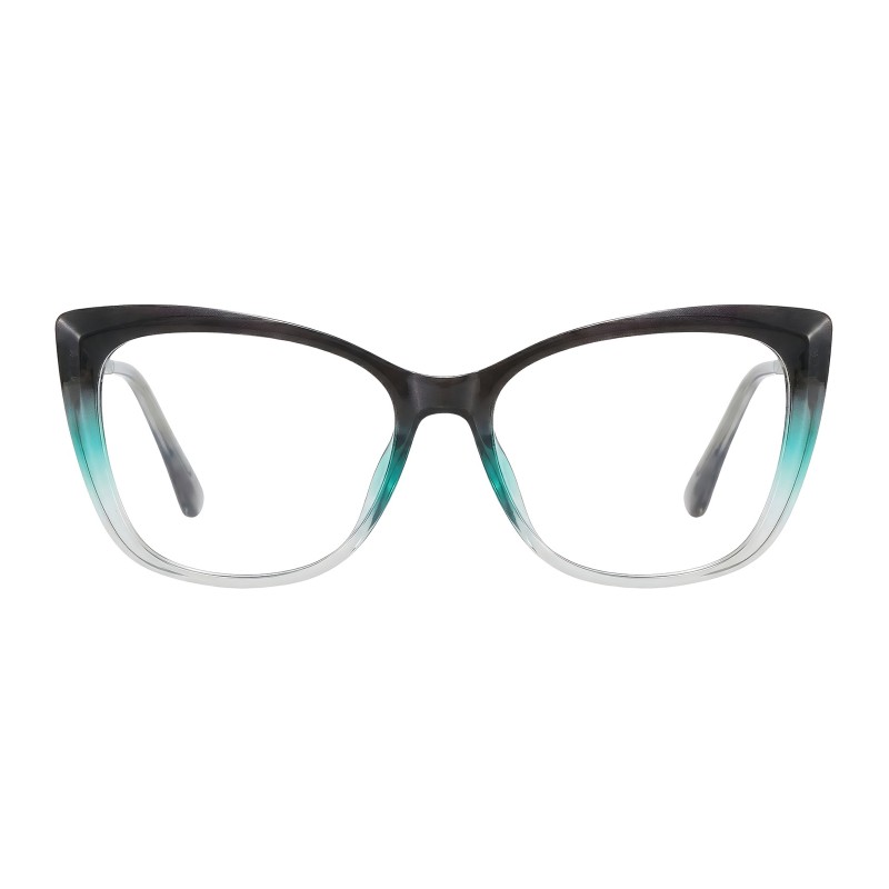 Cat Eye Black Green Eyeglasses