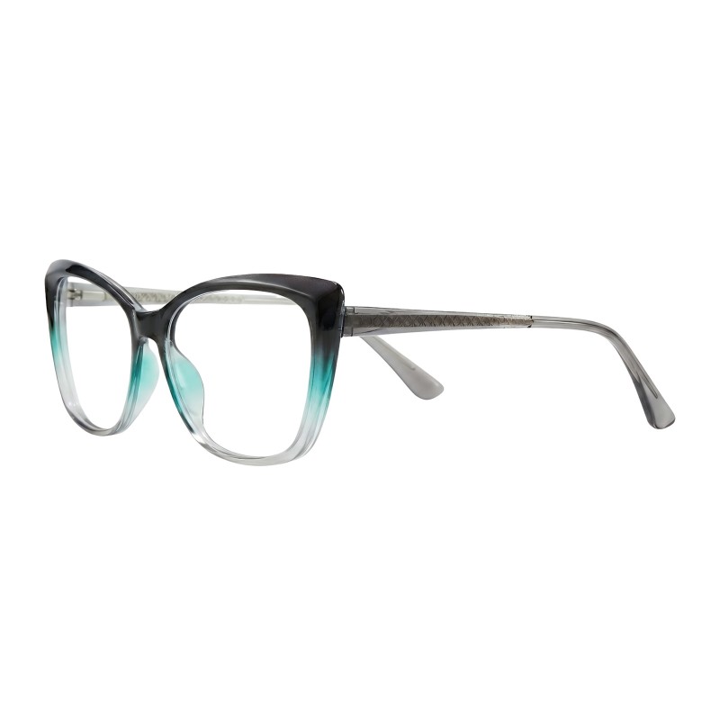 Cat Eye Black Green Eyeglasses