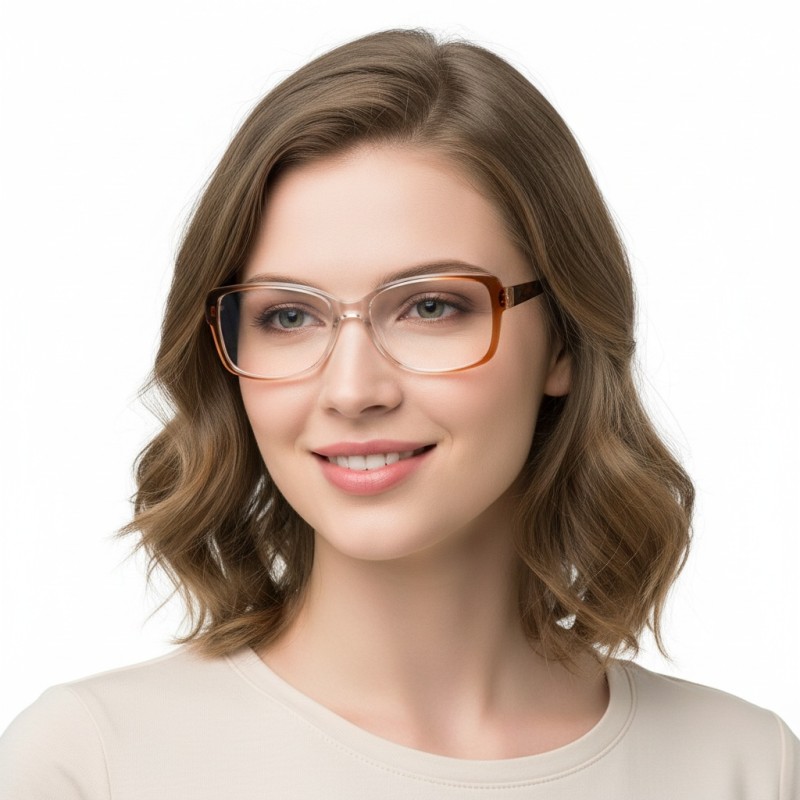 Rectangle Orange Eyeglasses