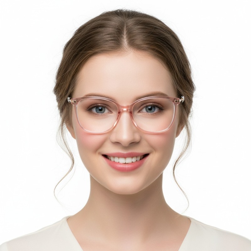 Square Pink Eyeglasses
