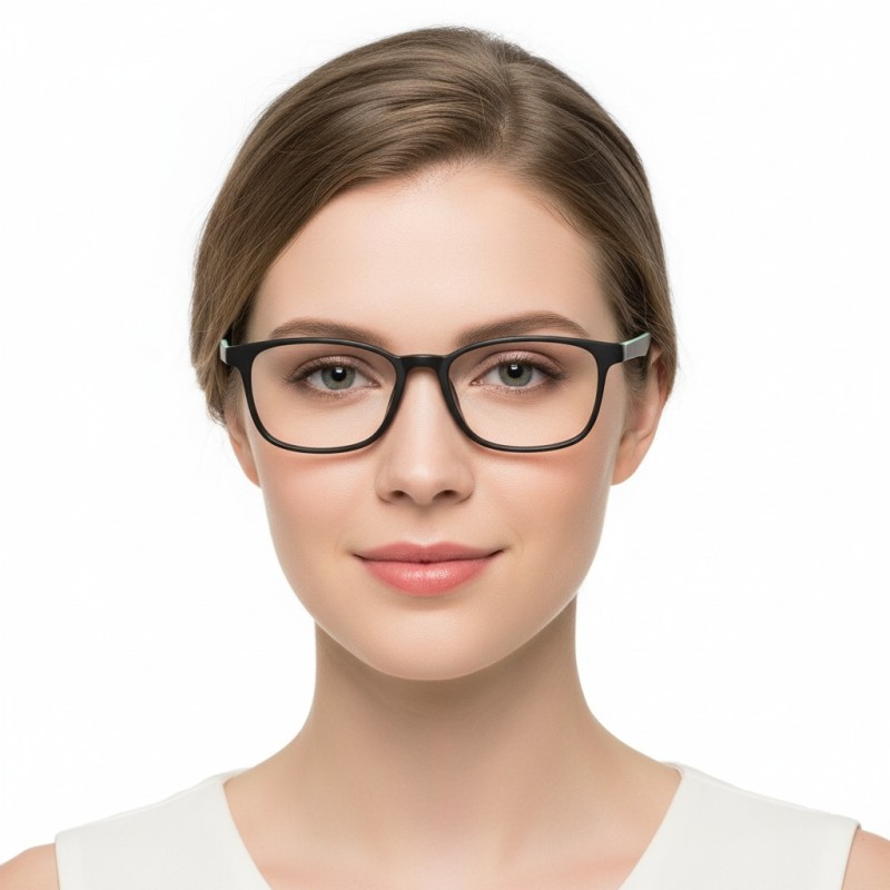 Rectangle Cyan Eyeglasses