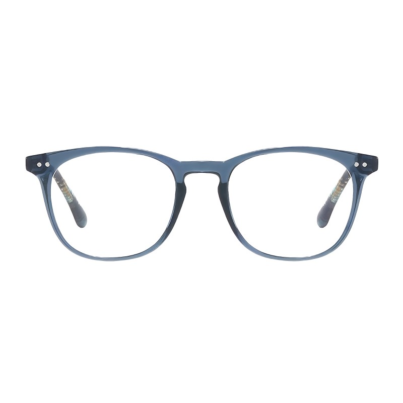 Round Blue Eyeglasses