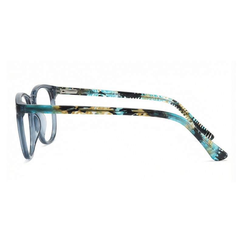 Round Blue Eyeglasses