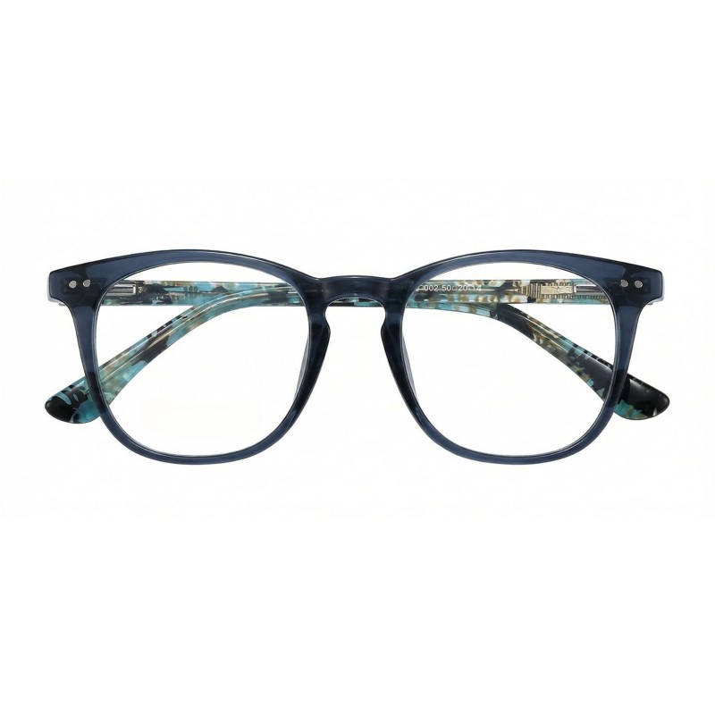 Round Blue Eyeglasses