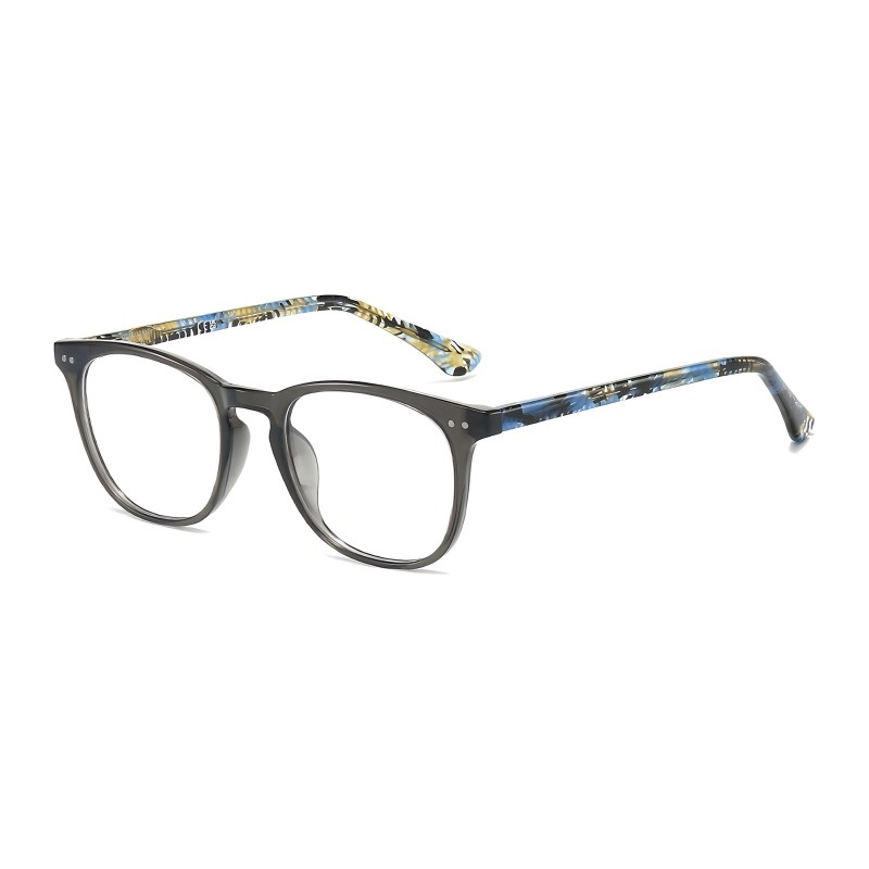 Round Gray Eyeglasses