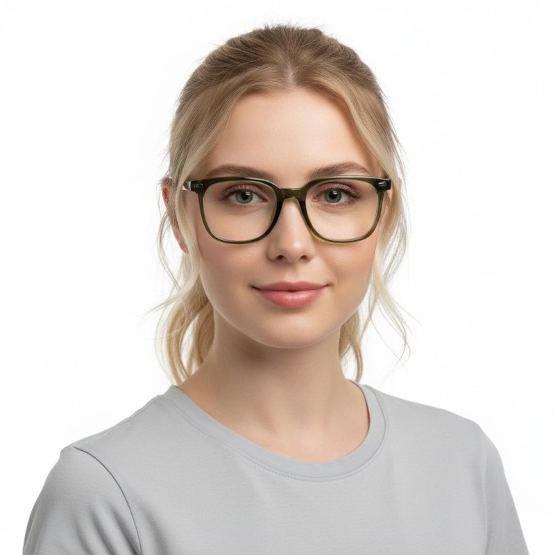 Square Green Eyeglasses