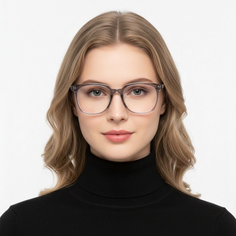 Square Light Gray Eyeglasses