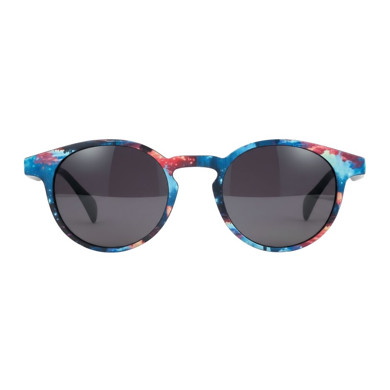 Round Multicolor Blue Eyeglasses