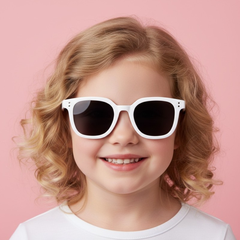 Rectangle White Sunglasses 