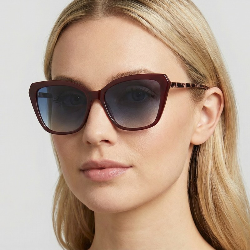 Cat Eye Burgundy Eyeglasses